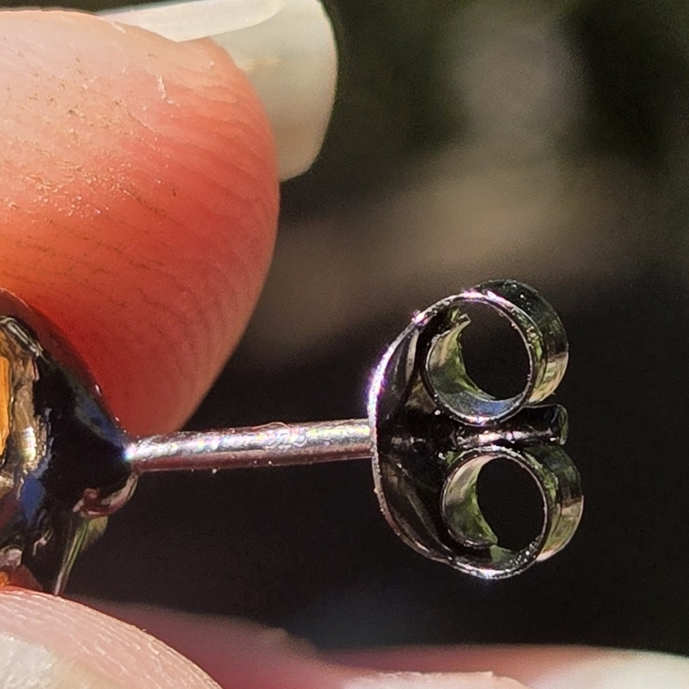 Tourmaline & Peridot Natural Gemstone Sterling Rhodium & Gold Earrings - Picture 8 of 8